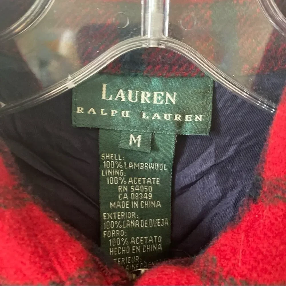 Ralph Lauren Flannel Zip-up Sweater Medium
